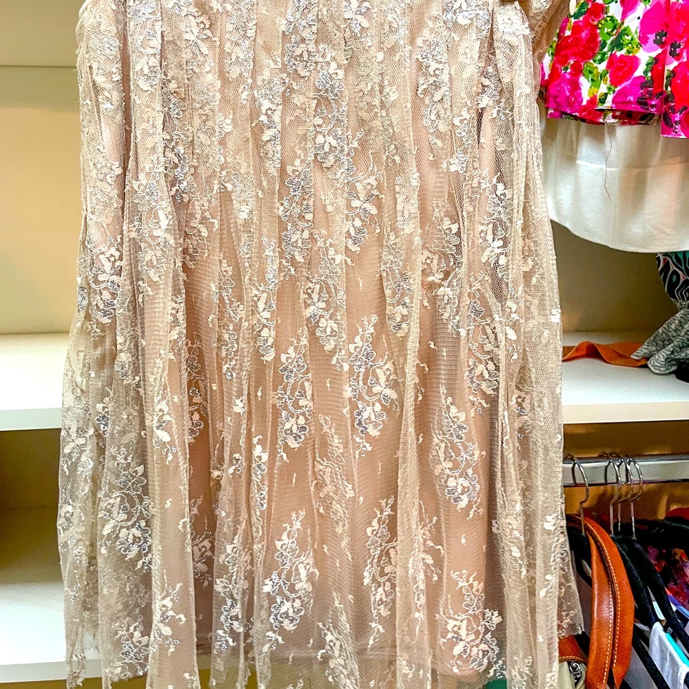 Lillie Rubin Skirt with Sheer Overlay - Size L